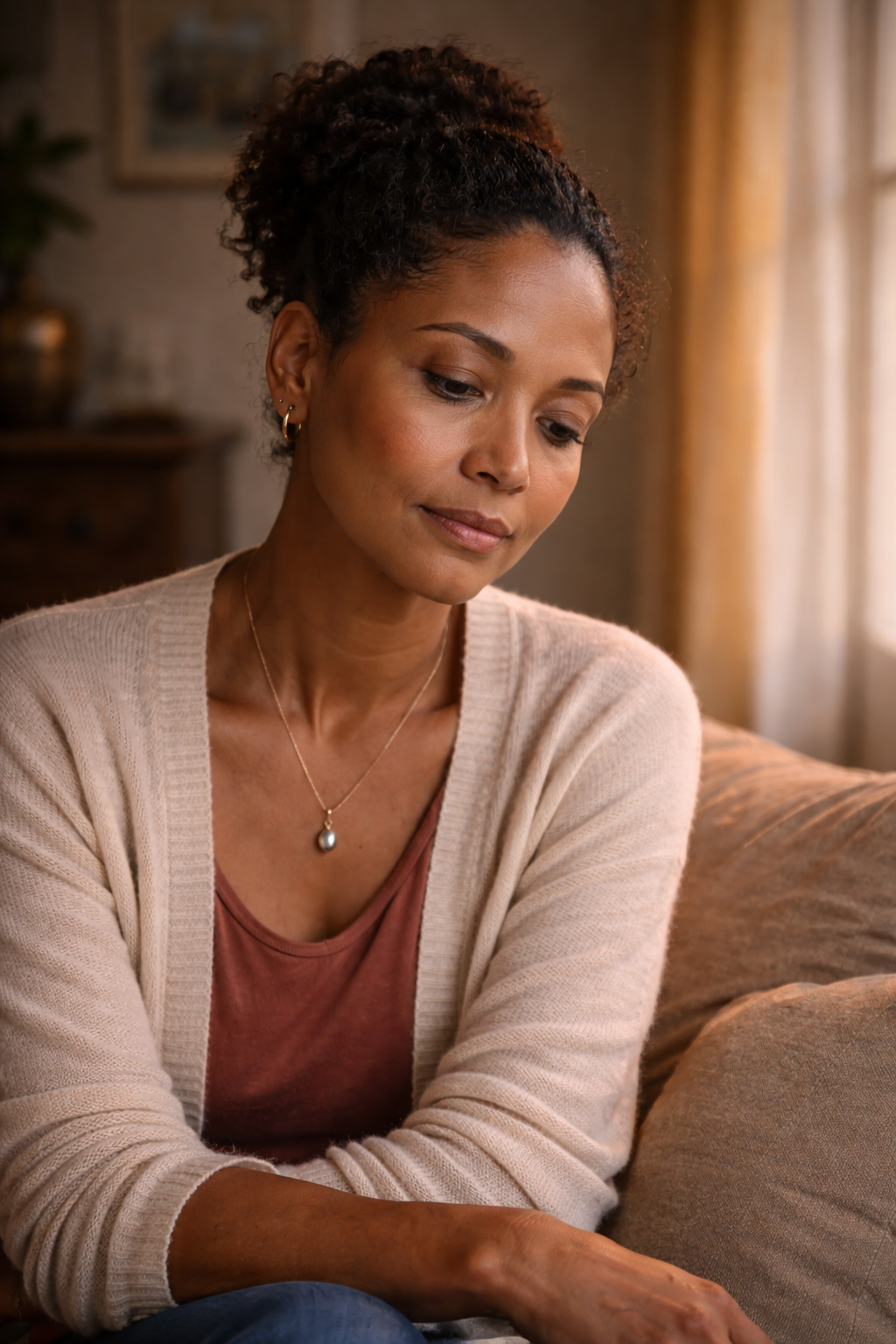 African Lady Reflecting