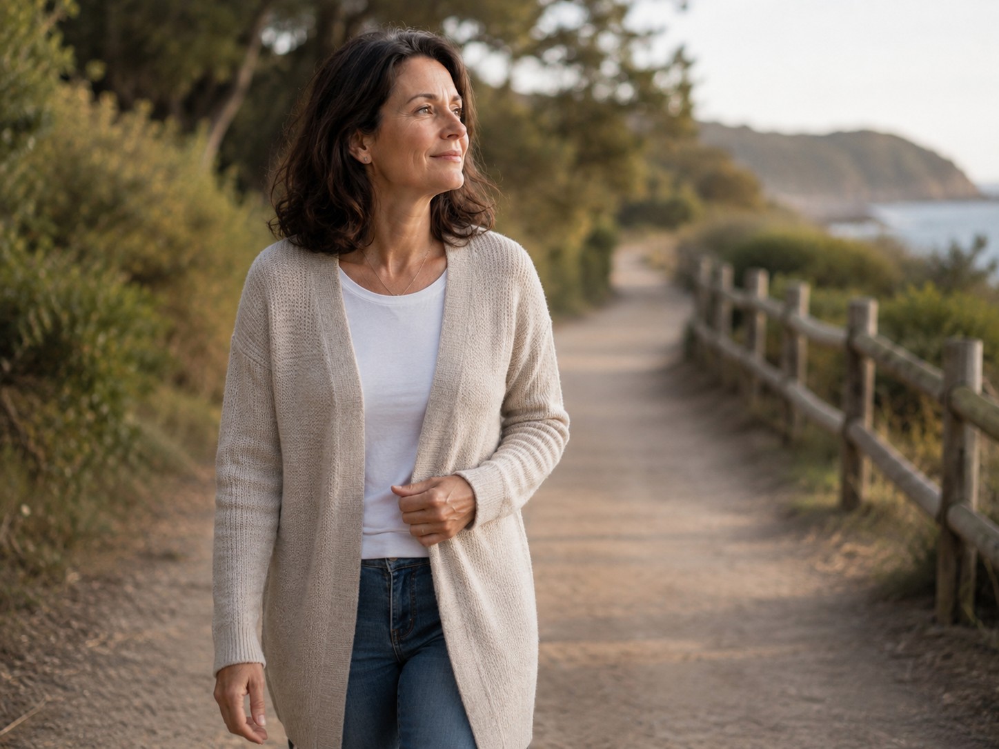 woman walking in thought woman walking in thought