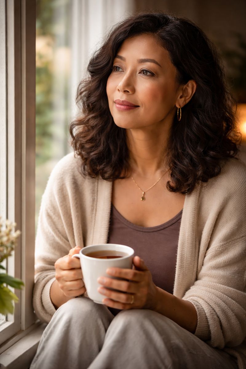 MorningTranquilityWomanTea MorningTranquilityWomanTea